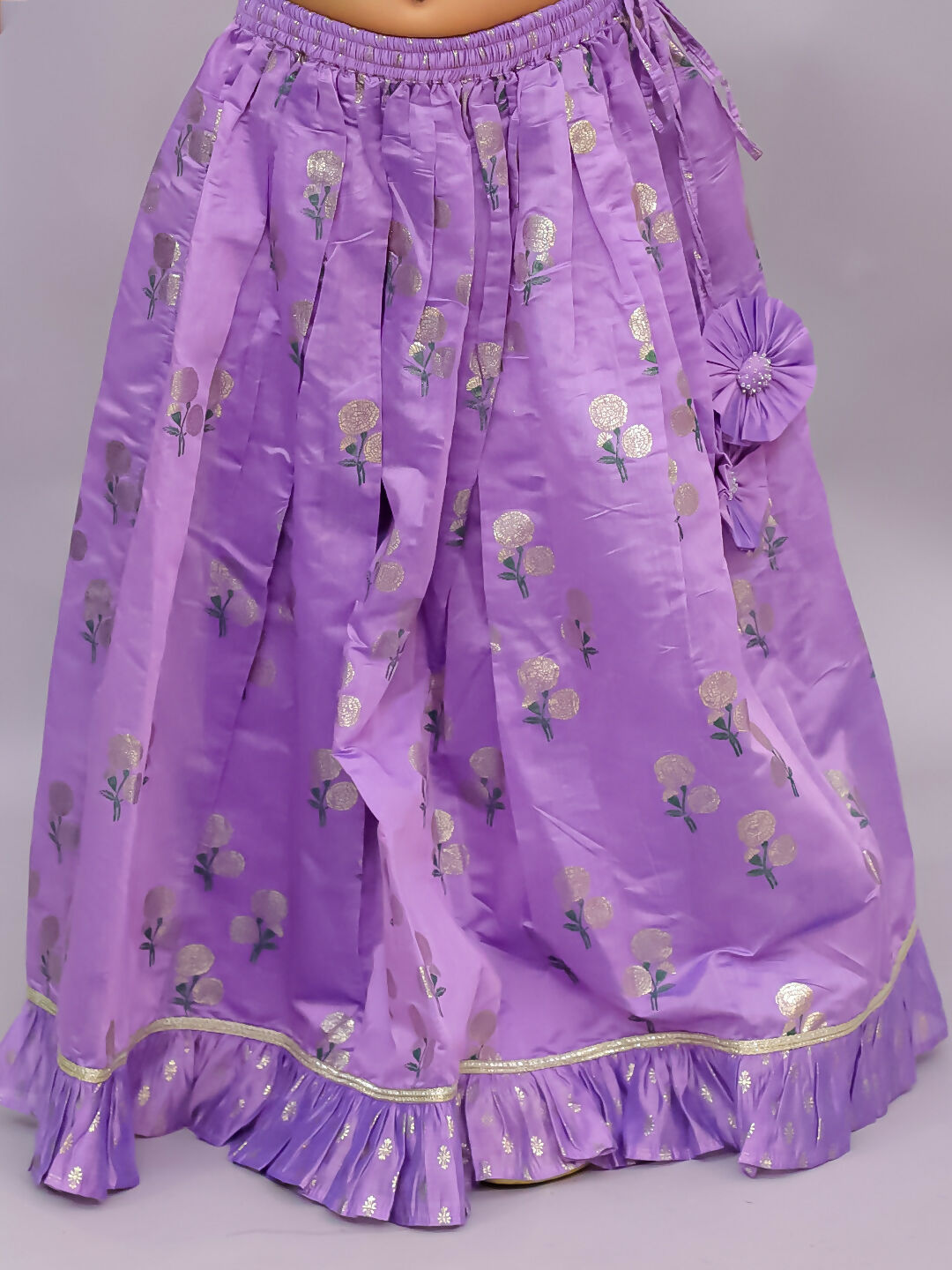 Lil Drama Mishti Purple Lehanga Choli Dupatta Set For Girls