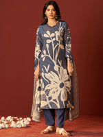 Thumbnail for Indo Era Women Floral Printed Beads and Stones Kurta with Trousers & Dupatta Kurta Sets