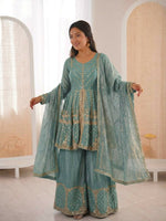 Thumbnail for Teeya Creation New Womens Trendy Embroidery Sequence Work Kurta Set - Dista
