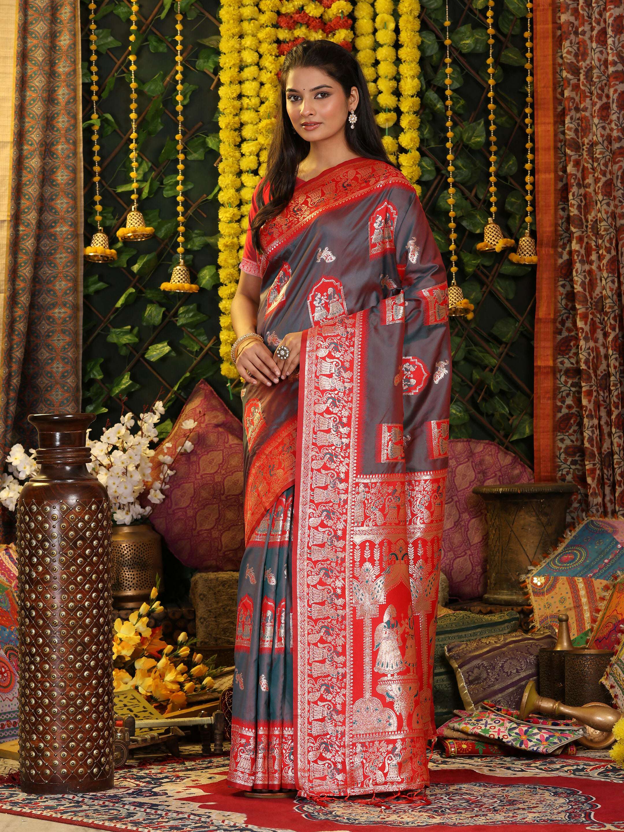 Astita Silk Grey Saree