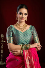 Thumbnail for Joban Fashion Pink Paithani Silk Blend Butti Saree