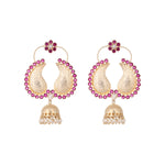 Thumbnail for Nuyug 22K Gold Plated Pink Paisley Bloom Earrings
