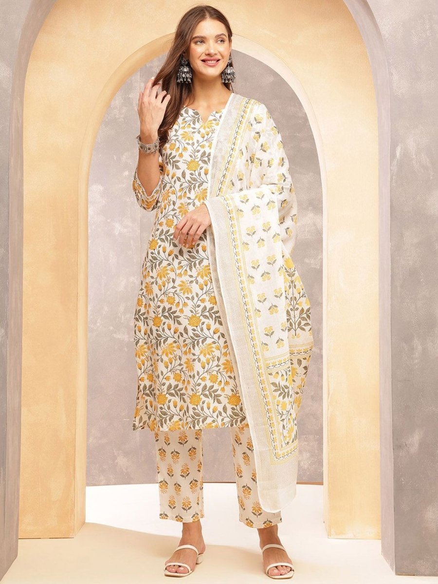 Anouk Women Ethnic Motifs Printed Regular Kurta with Trousers & With Dupatta - Distacart