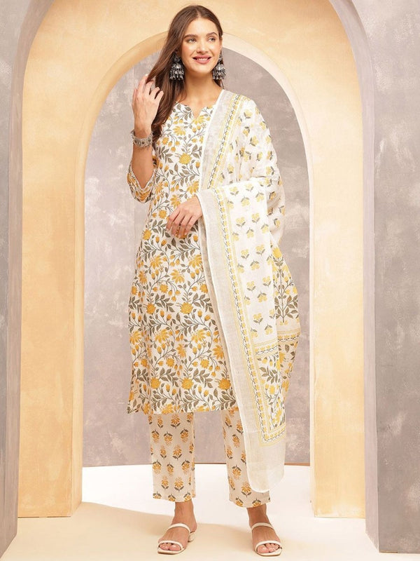 Anouk Women Ethnic Motifs Printed Regular Kurta with Trousers & With Dupatta