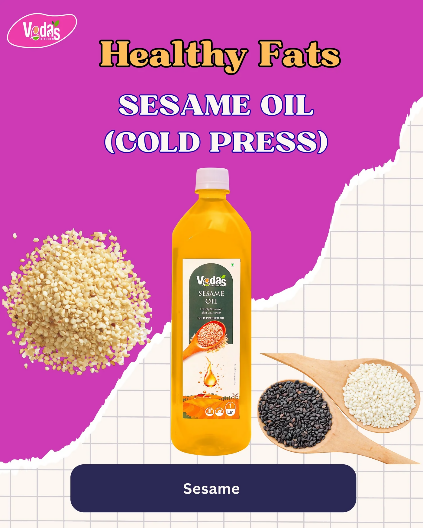 Vedas Kitchen Sesame Oil - Dista