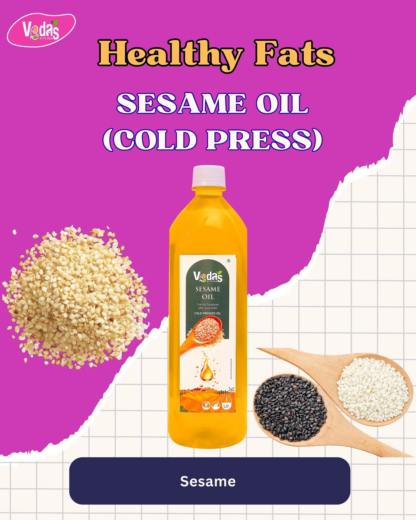 Vedas Kitchen Sesame Oil - Dista