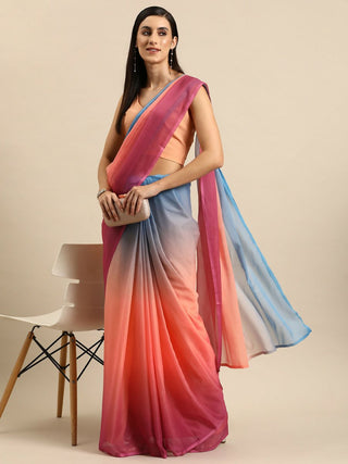 Ahalyaa Women's Traditional Semi Stitch Saree - Peach - Distacart