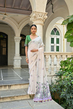 Thumbnail for Vishnu Weaves Women's Wine Muga Cotton Saree with Blouse - Distacart