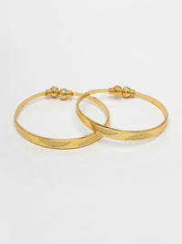 Thumbnail for NVR Women's Set of 2 Gold-Plated Handcrafted Adjustable Bangles - Distacart