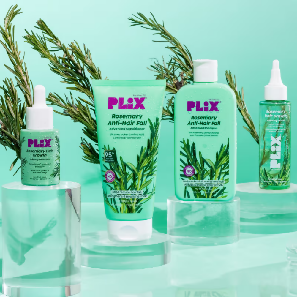 PLIX The Plant Fix Rosemary Anti Hairfall Kit - Hair Oil, Shampoo, Conditioner & Serum - Distacart