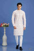Raivat Ethnic Cotton Embroidery Kurta Pajama In Pink Colour - Dista