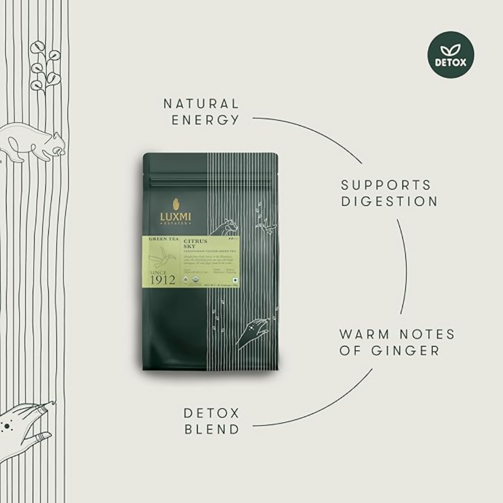 Luxmi Estates Citrus Sky - Lemongrass Ginger Green Tea - Dista