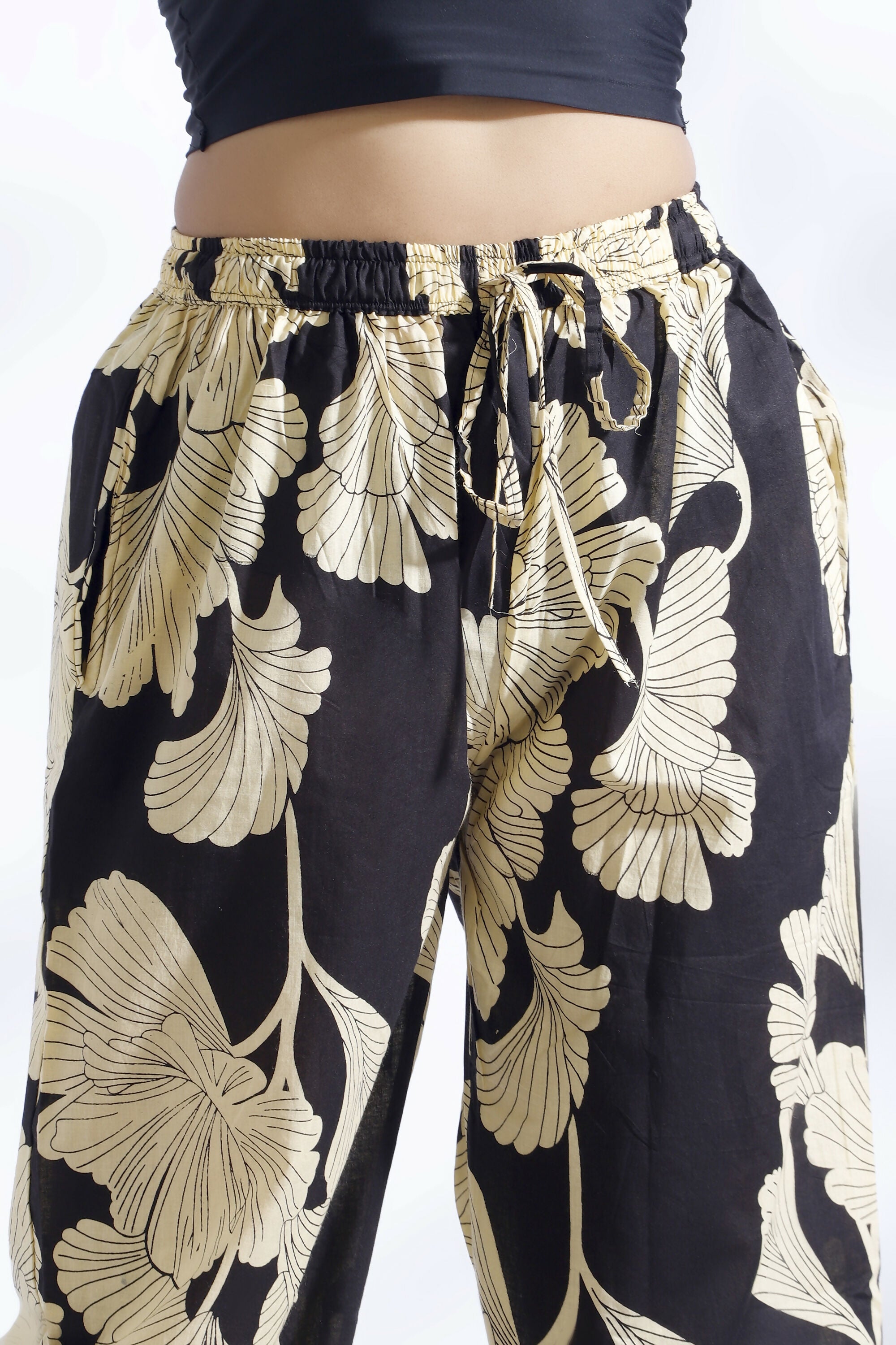 Breathables Black Floral Cotton Kurta & Pant Co-Ord Set - Dista