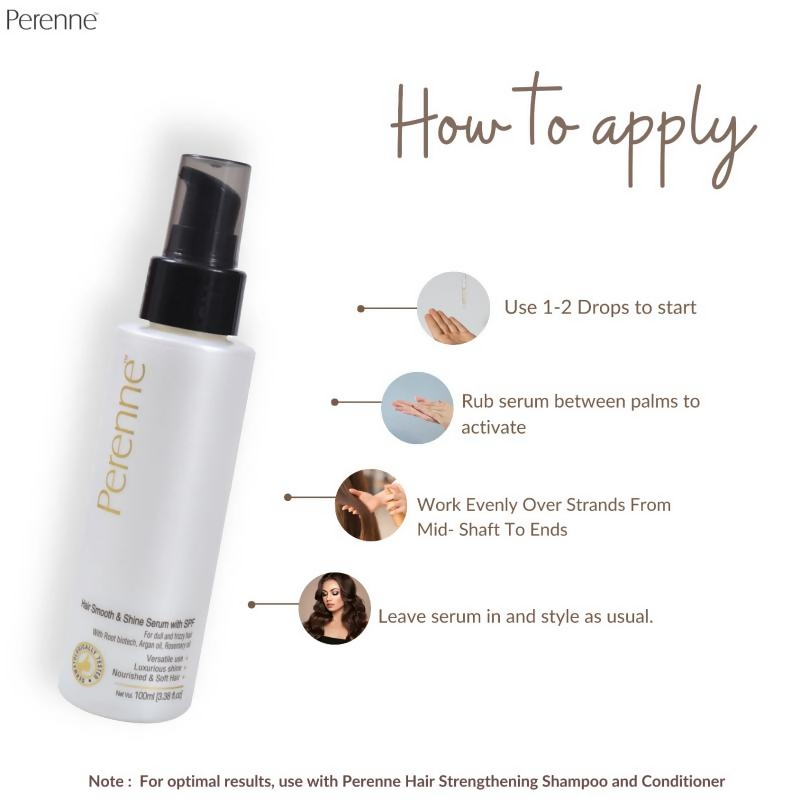 Perenne Hair Smooth & Shine Serum With SPF - Distacart