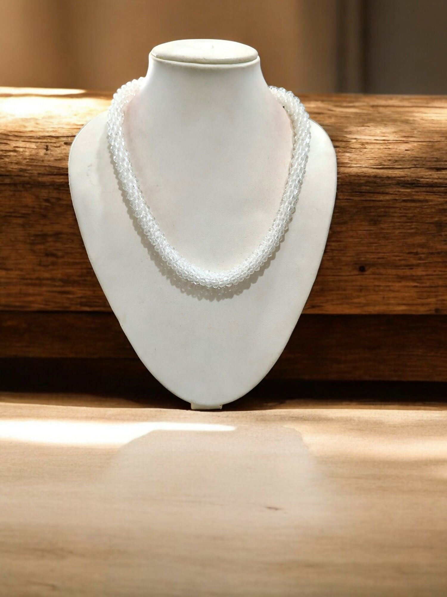 Inhanns Noor-E-Jalwa – Handmade Crystal Bead Necklace -Adjustable - White Only Necklace - Distacart