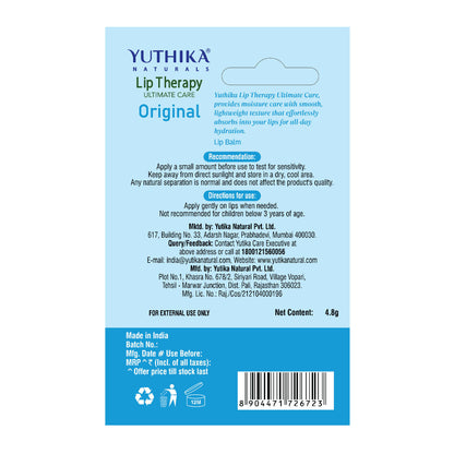 Yuthika Moisturizing Lip Balm – Original - Distacart