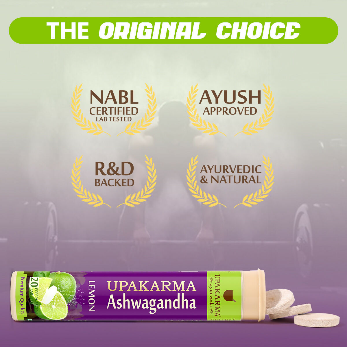 Upakarma Ayurveda Ashwagandha Effervescent Tablets - Lemon Flavour - Distacart