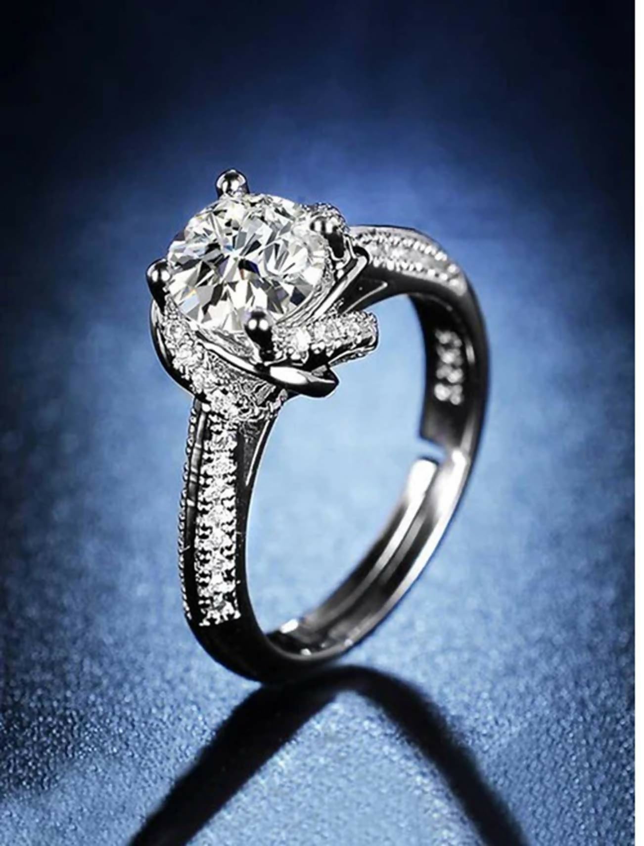 Joban Fashion Silver Brass Adjustable Ring - Distacart