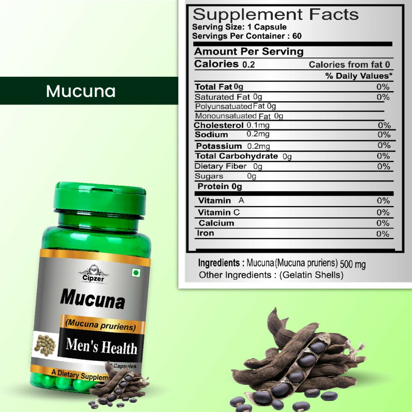 Cipzer Mucuna Capsules - Distacart