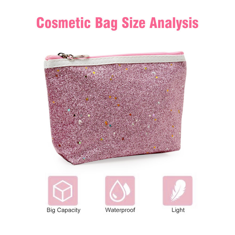 Bronson Professional Glitter Bling Mini Makeup Travel Pouch Kit - Dista