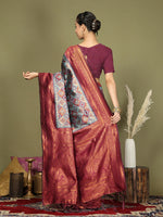 Thumbnail for Astita Lichi Silk Teal Saree