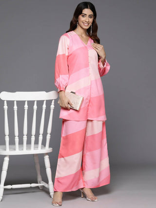 Ahalyaa Women's Traditional Wear Co-ods - Pink - Distacart
