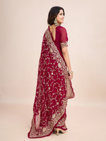 Thumbnail for kasee Floral Embroidered Pure Georgette Ready to Wear Saree - Distacart