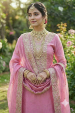 Thumbnail for Teeya Creation Baby Pink Color Fendy Silk Embroidery Work Wedding Wear Salwar Suit - Distacart