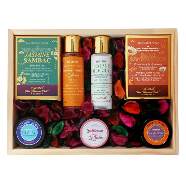Nyassa Premium Bath and Body Treats Wooden Gift Set Kit - Distacart
