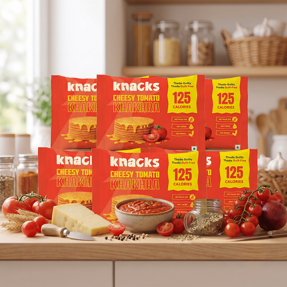 Knacks Coin Khakhra Crisps - Cheesy Tomato Flavour - Dista