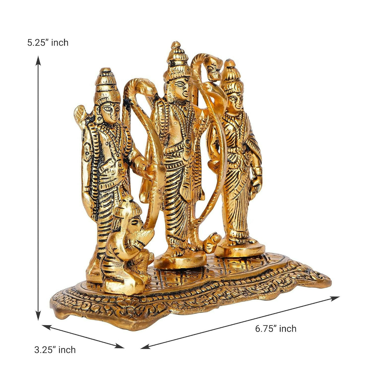 Jaipurcrafts Antique White Metal Lord Ram Darbar Idol - Distacart