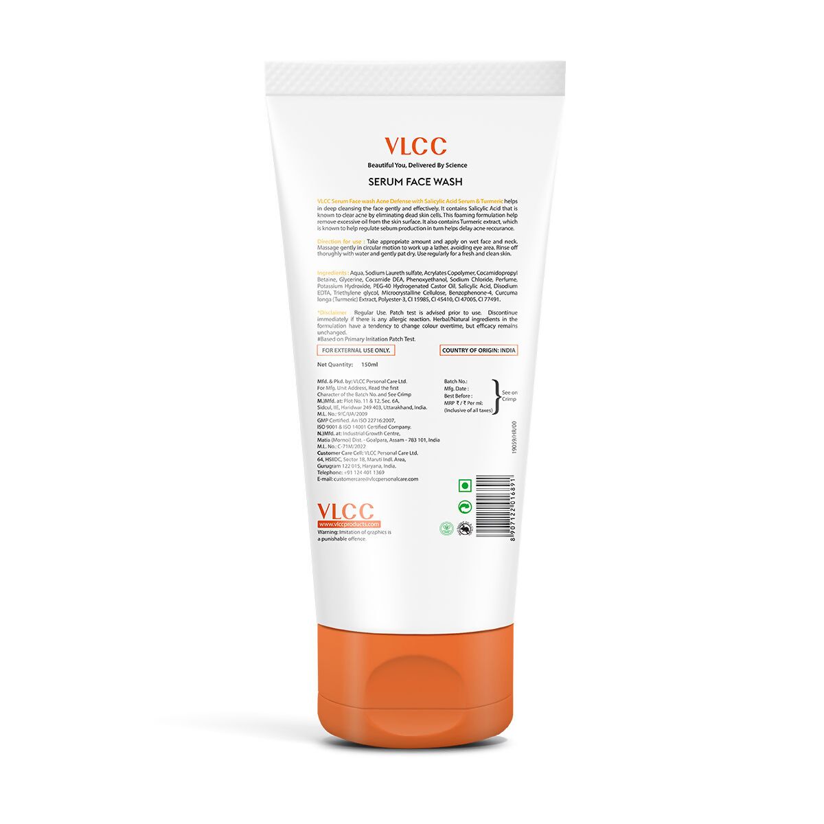 VLCC Acne Defense Serum Face Wash with Salicylic Acid Serum & Turmeric - Distacart