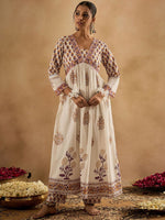 Thumbnail for Indo Era Women Floral Printed Empire Pure Cotton Kurta with Trousers & With Dupatta