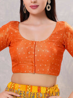 Thumbnail for Joban Fashion Women Silk Orange Stitched Blouse - Distacart