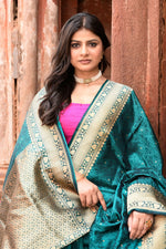 Thumbnail for Joban Fashion Green Banarasi Katan Pure Handloom Banarasi Silk Saree