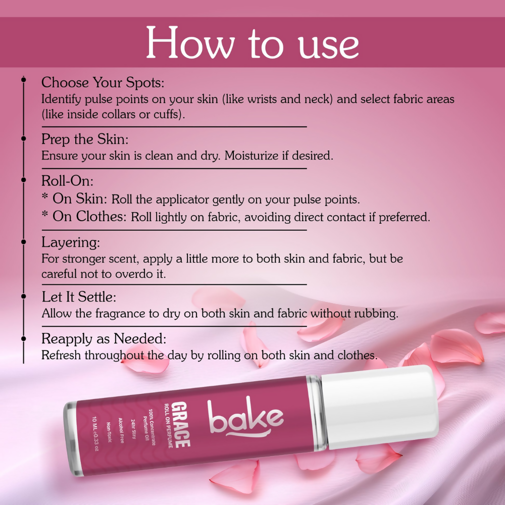 Bake Grace 100% Concentrated Perfume Oil Roll on Fragrance For Men & Women - White Oud - Distacart
