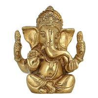 Thumbnail for Artvarko Brass Lord Ganesha Ganpati Religious Statue Idol - Distacart