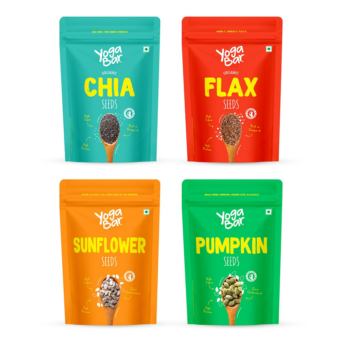 Yoga Bar Seeds Combo – Chia, Flax, Sunflower & Pumpkin Seeds - Distacart
