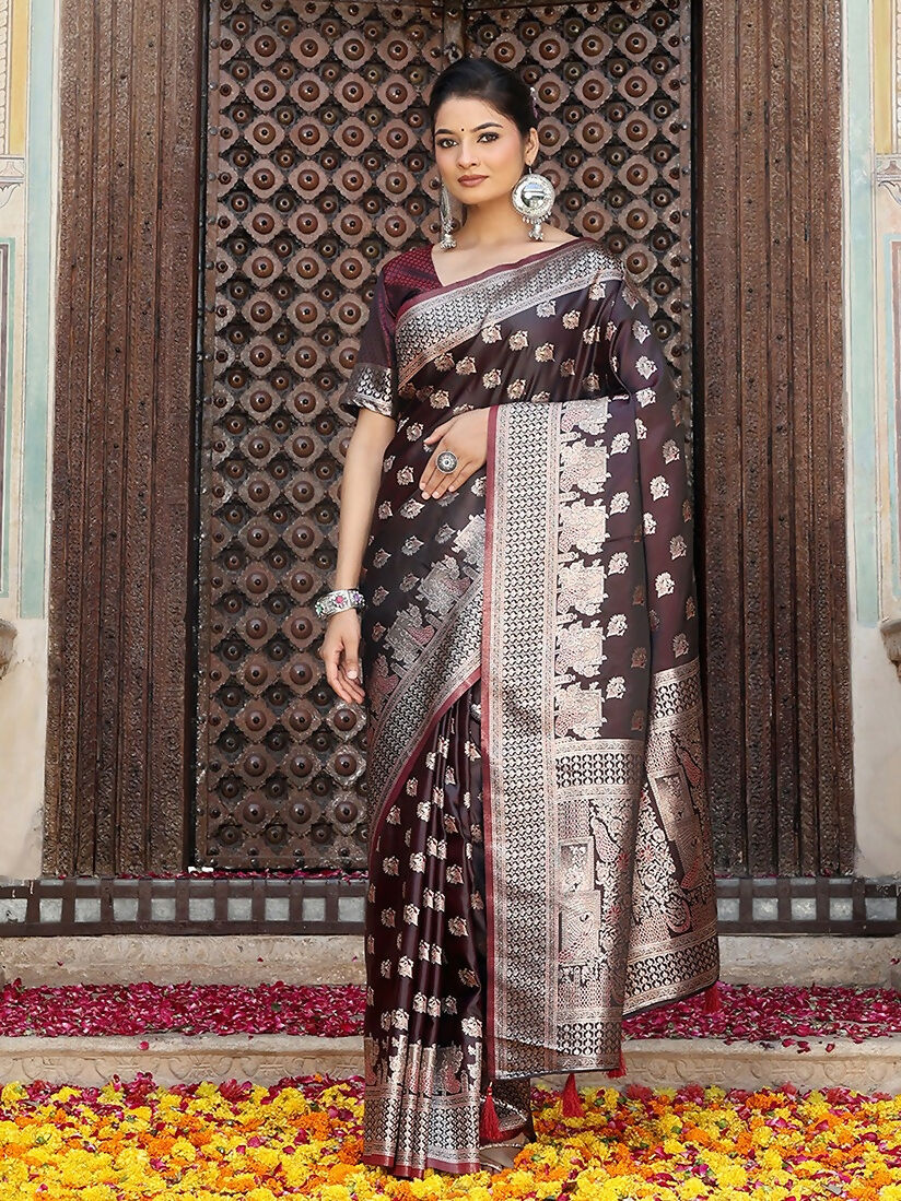 Shree Shyam Fashion Red Silk Saree - Distacart