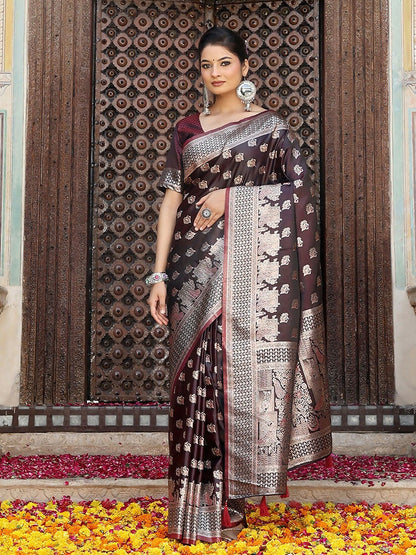 Shree Shyam Fashion Red Silk Saree - Distacart