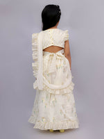 Thumbnail for Lil Drama Mishti Off White Lehanga Choli Dupatta Set For Girls