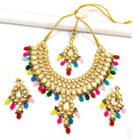 Thumbnail for Joban Fashion Hand Made High Quality Gold Plated Base Metal Alloy Kundan Stone Studded Kundan Jewellery Set - Distacart
