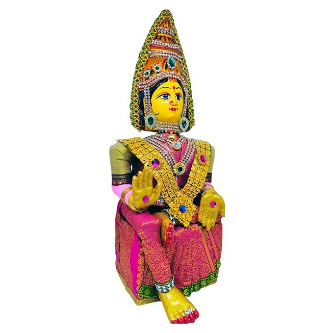 SRI YAGNAA - Varalakshmi Ammavari Decorated Doll - Pink - Dista