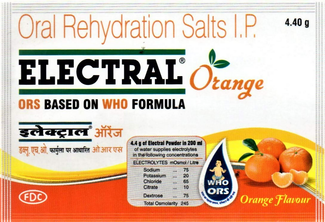 Electral FDC ORS Sachets Orange Flavour - Distacart