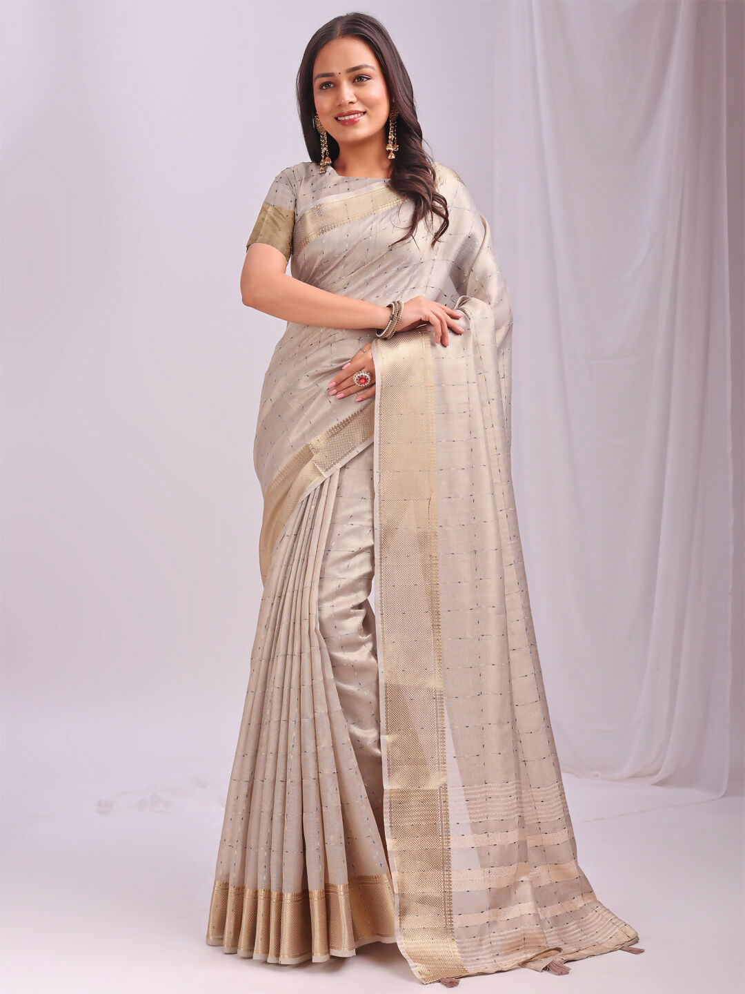 Astita Organza Cream Saree