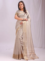 Thumbnail for Astita Organza Cream Saree