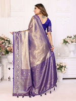 Thumbnail for Aastha Fashion Royal Blue Tissue Silk Weaving Saree - Distacart