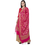 Thumbnail for A R Silk VNS Jaal Fancy Dupatta Color Rani Dupatta or Chunni