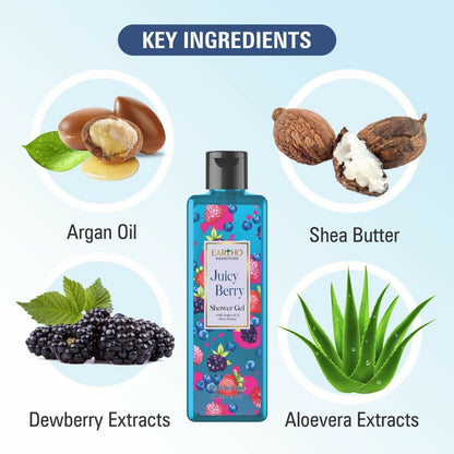 Eartho Essentials Juicy Berry Fusion Ayurvedic Shower Gel - Distacart