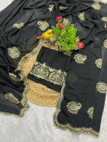 Thumbnail for Joban Fashion Black Rangoli Crush Silk Party Wear Sarees - Distacart